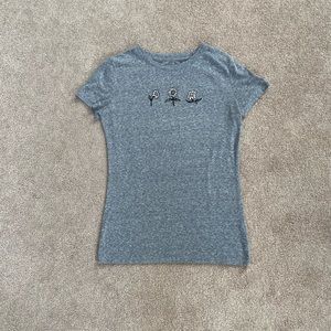 Grey T-Shirt with Daisies | Abercrombie & Fitch